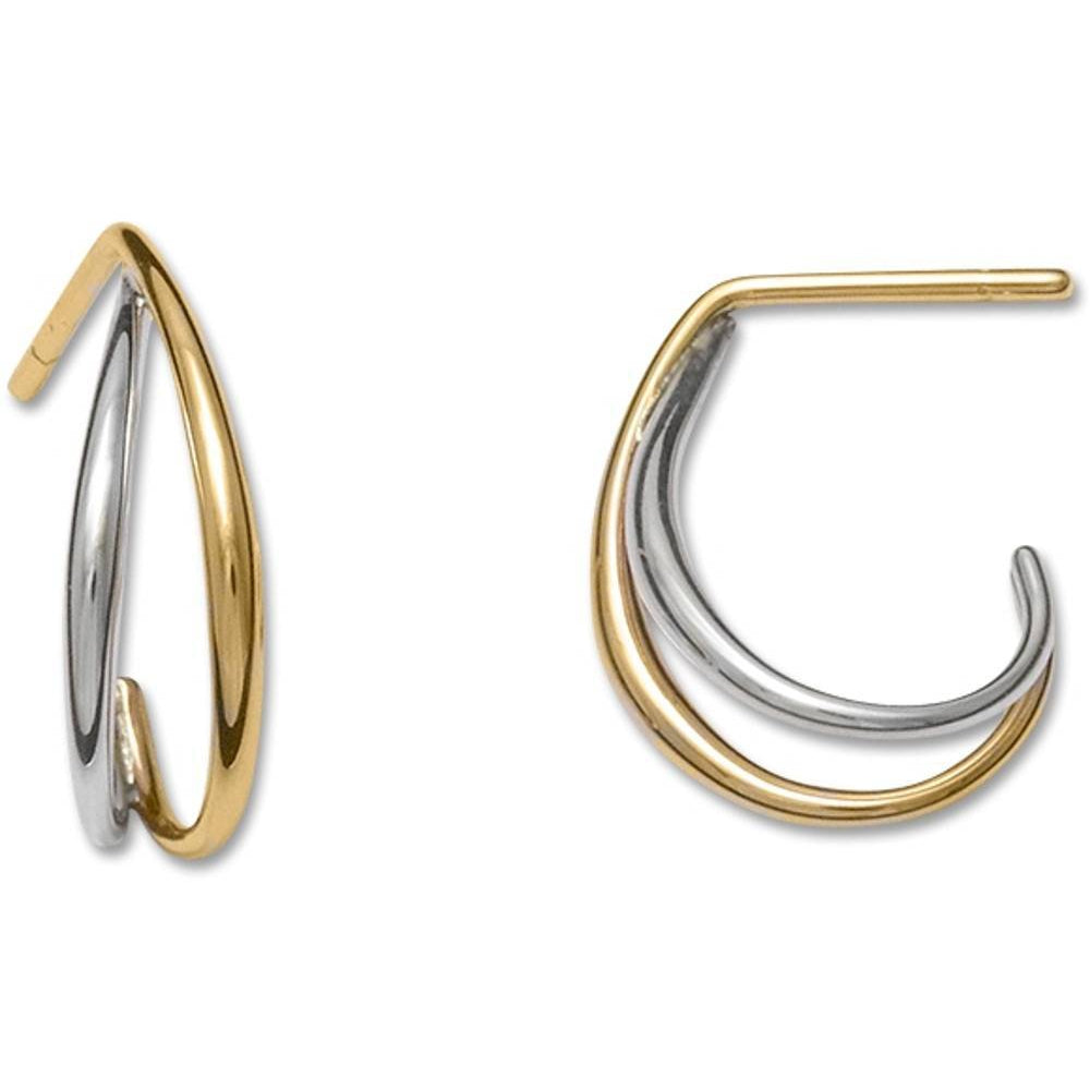 Ed Levin 14kt Gold Hand Hammered Hoop Earrings