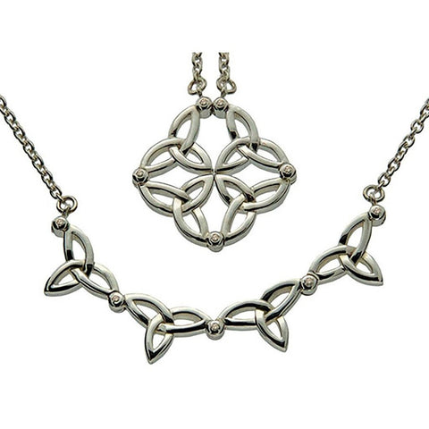 Keith Jack Jewelry-Diamond 2-Necklaces-In-1 Synergy Trinity Necklet, Sterling Silver-teklaestelle