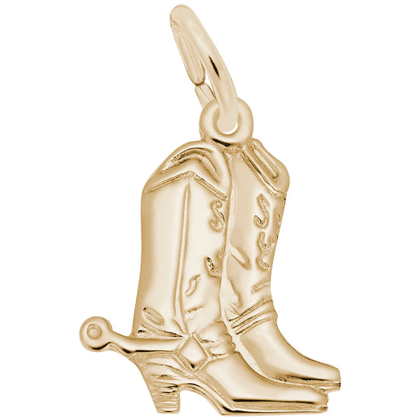 Rembrandt Charms, Cowboy Boots with Spurs, Engravable