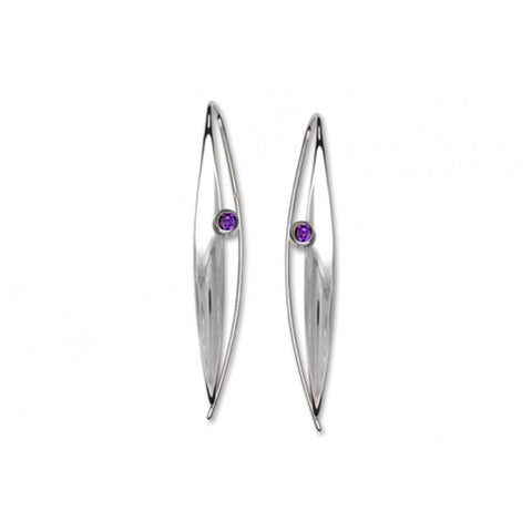 Willow Wink Amethyst or Blue Topaz Earrings, Sterling Silver