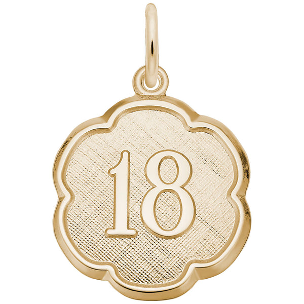 Rembrandt Charms, Scalloped Custom Number Charm, Engravable
