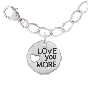 Rembrandt Charms, Love You More Sterling Silver Bracelet Set, Engravable