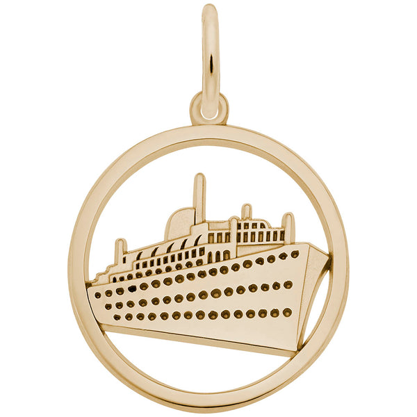 Rembrandt Charms, Ringed Cruise Ship, Engravable
