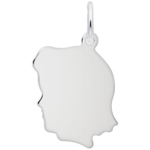 Rembrandt Charms, Girl Silhouette, Small, Engravable