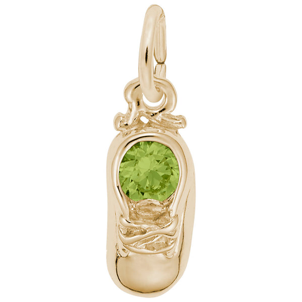 Rembrandt Charms, Birthstone Baby Shoe, Engravable