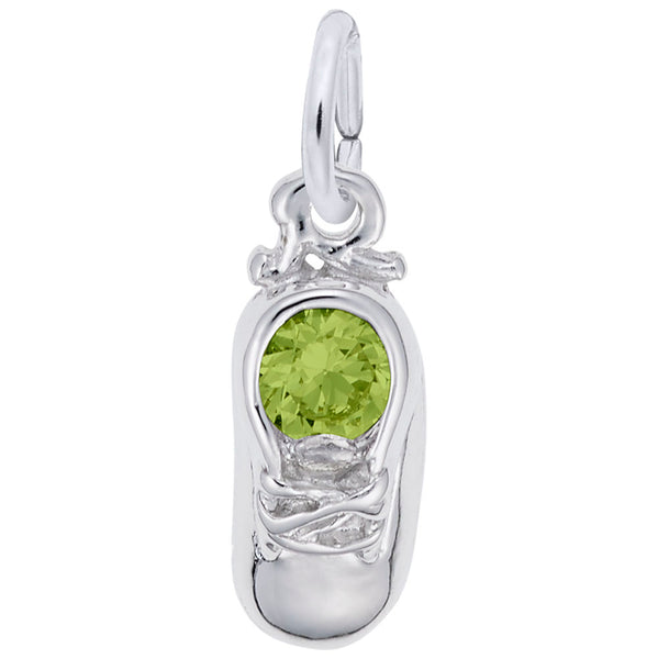 Rembrandt Charms, Birthstone Baby Shoe, Engravable
