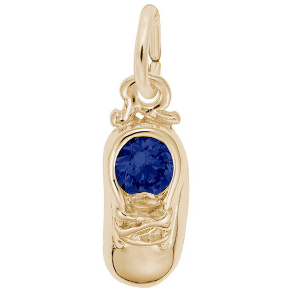 Rembrandt Charms, Birthstone Baby Shoe, Engravable