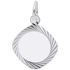 Rembrandt Charms, Diamond Cut Square Disc, Small, Engravable