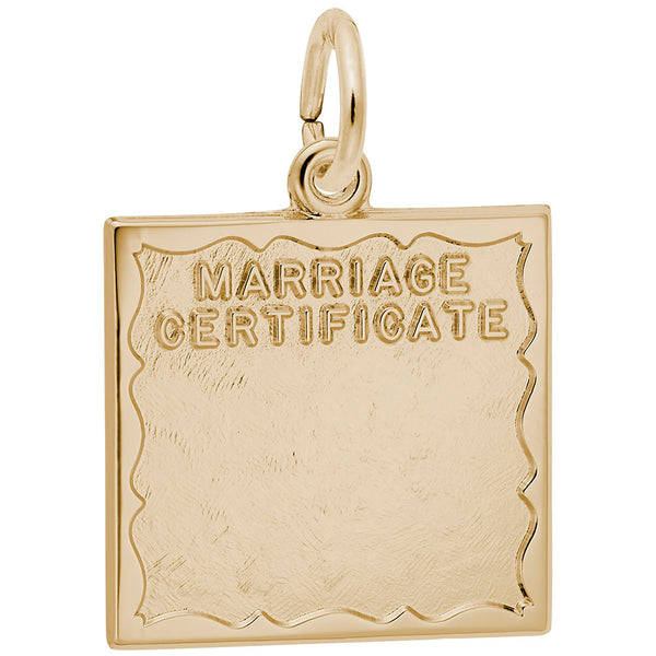 Rembrandt Charms, Marriage Certificate, Engravable