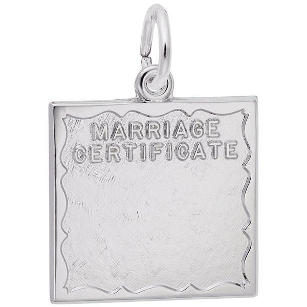 Rembrandt Charms, Marriage Certificate, Engravable