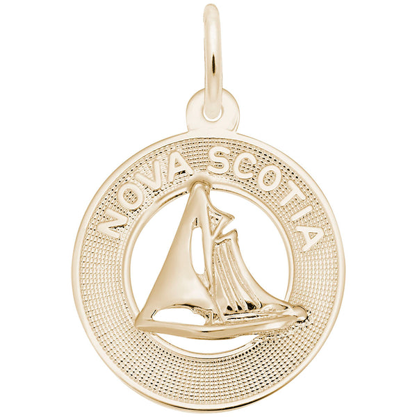 Rembrandt Charms, Nova Scotia Sailboat, Engravable