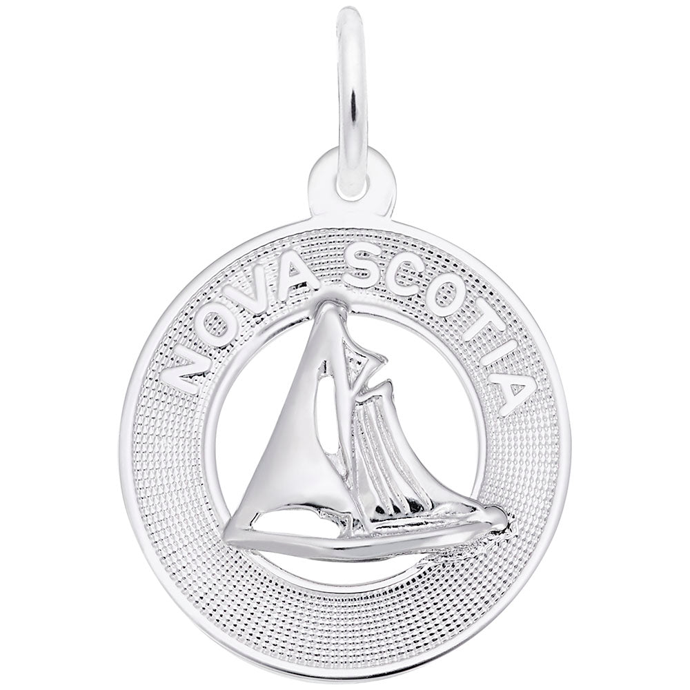 Rembrandt Charms, Nova Scotia Sailboat, Engravable