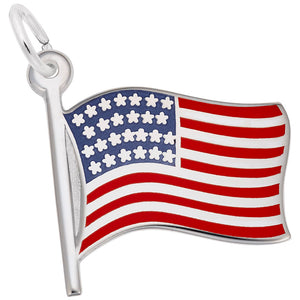 Rembrandt Charms, USA Flag, Engravable