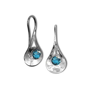 Comet Blue Topaz Earrings, Sterling Silver