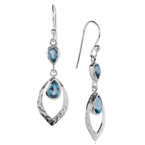 Shimmer Earrings, Blue Topaz-Earring-teklaestelle-teklaestelle