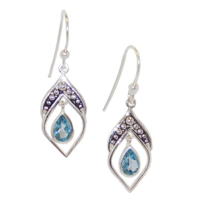 Dewdrop Earrings, Blue Topaz-teklaestelle