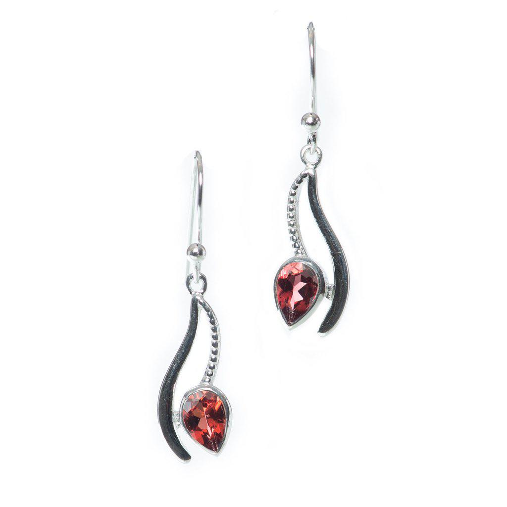 Inverted Tulip, Garnet-Earring-teklaestelle-teklaestelle