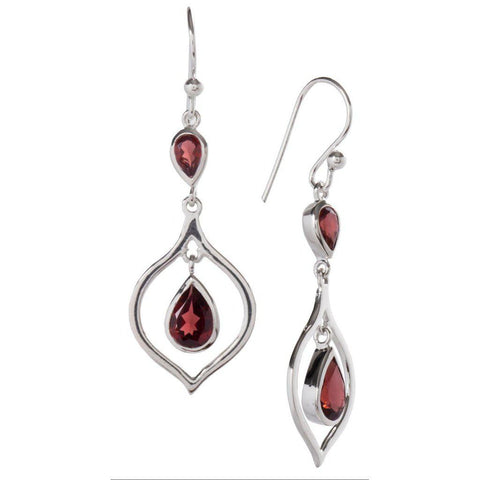 Cradle Earrings, Garnet-Earring-teklaestelle-teklaestelle