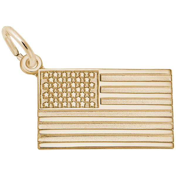 Rembrandt Charms, USA Flag, Engravable