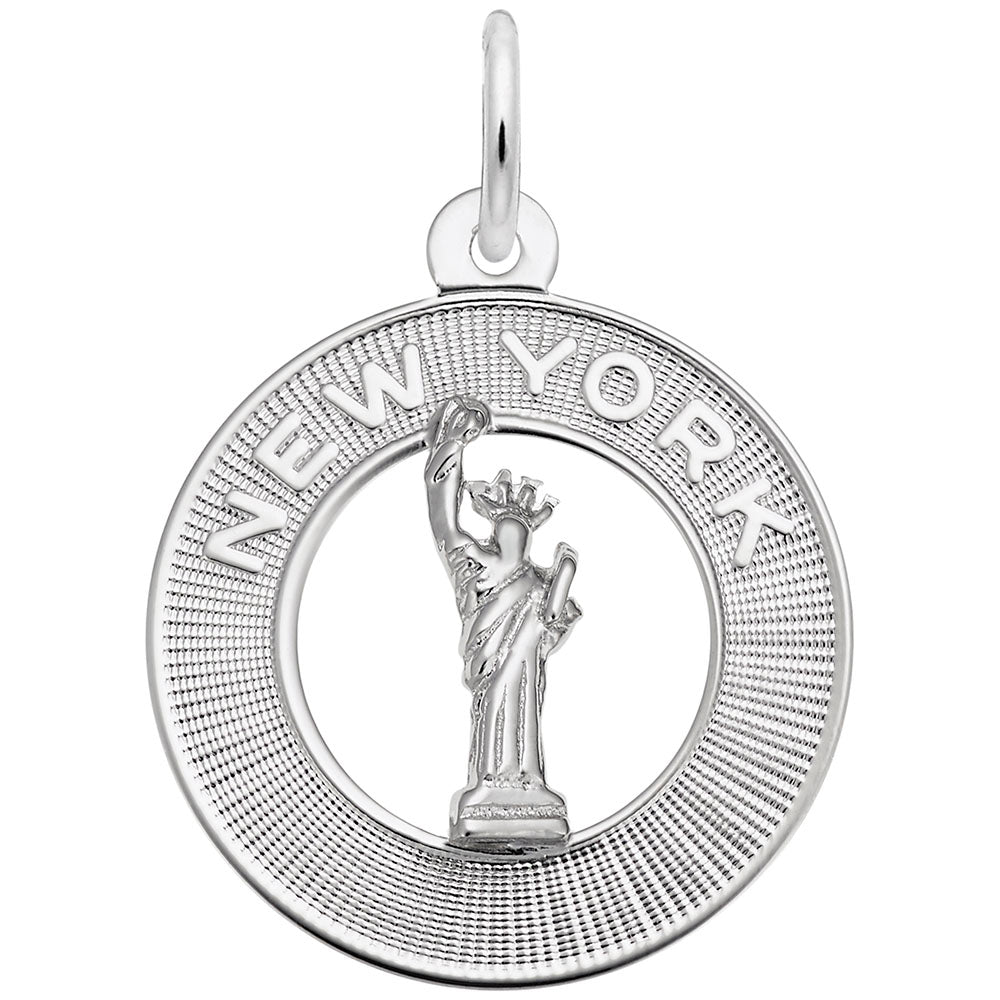 Rembrandt Charms, New York Statue of Liberty Ring, Engravable