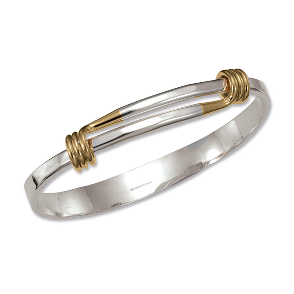 Grand Signature 9.5 Inch Bracelet, Sterling Silver and 14k Gold Wrap