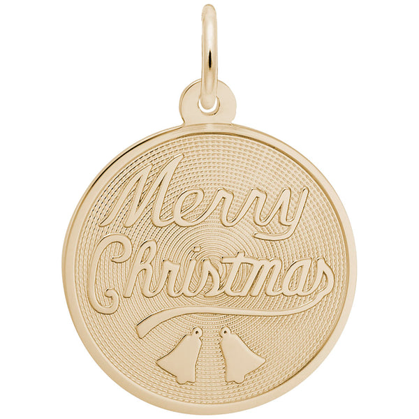 Rembrandt Charms, Merry Christmas Disc, Engravable