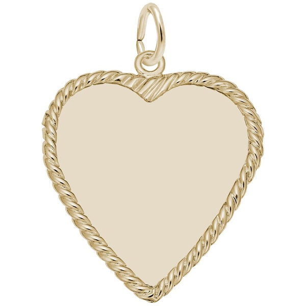 Rembrandt Charms, Roped Heart, 25mm, Engravable