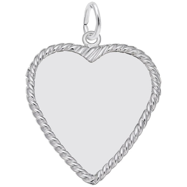 Rembrandt Charms, Roped Heart, 25mm, Engravable