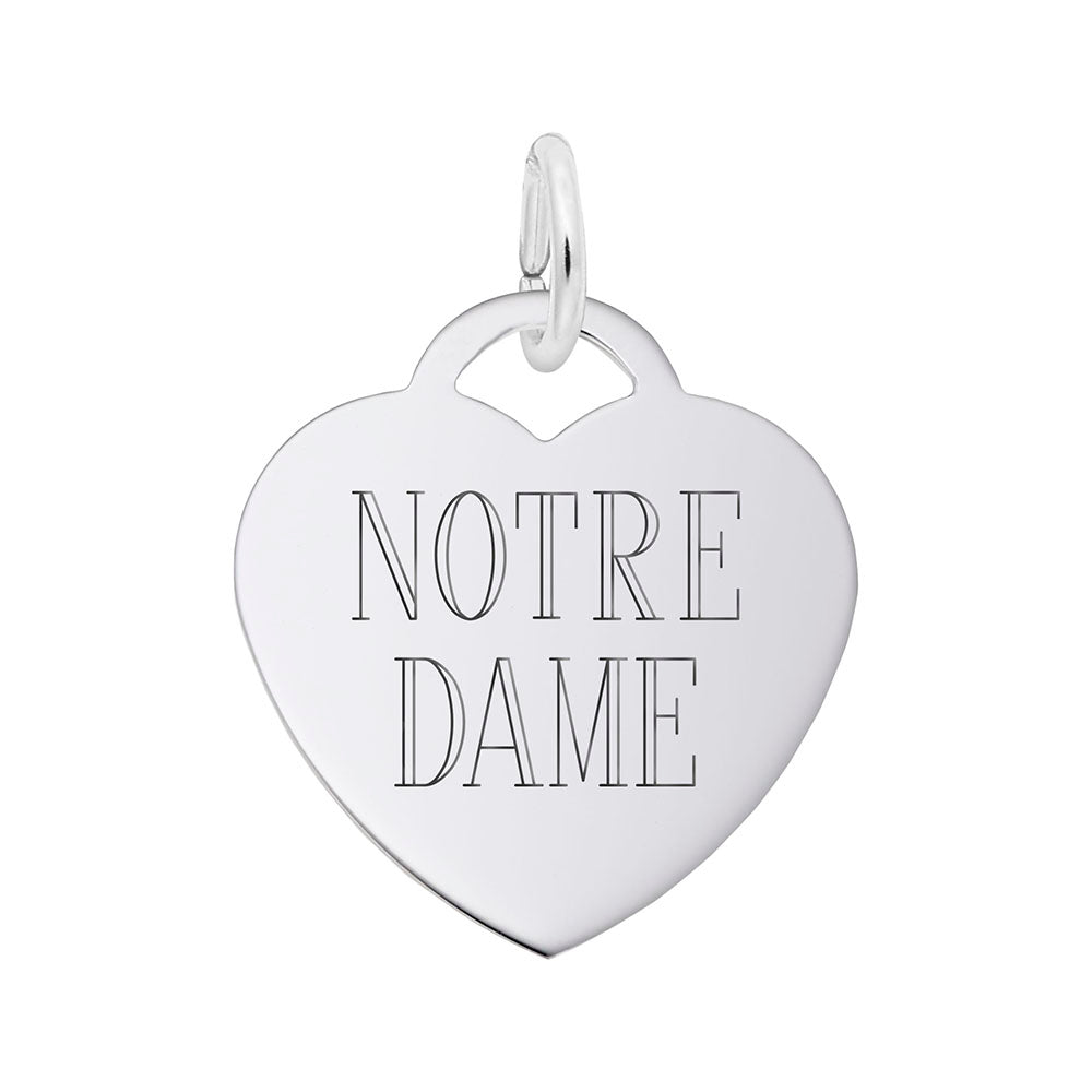 Notre Dame Heart, Sterling Silver