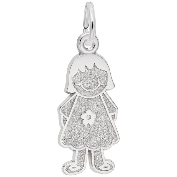 Rembrandt Charms, Girl with Dress & Flower, Engravable