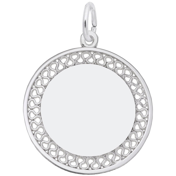 Rembrandt Charms, Filigree Disc, Large, Engravable