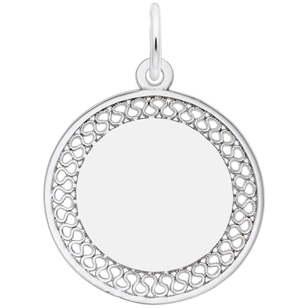 Rembrandt Charms, Filigree Disc, Small, Engravable