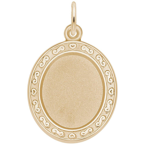 Rembrandt Charms, Oval Scroll Frame Photo Art, Engravable