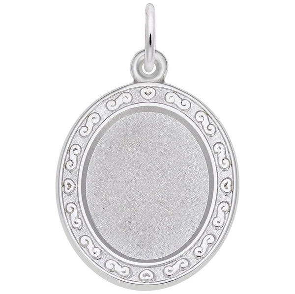Rembrandt Charms, Oval Scroll Frame Photo Art, Engravable