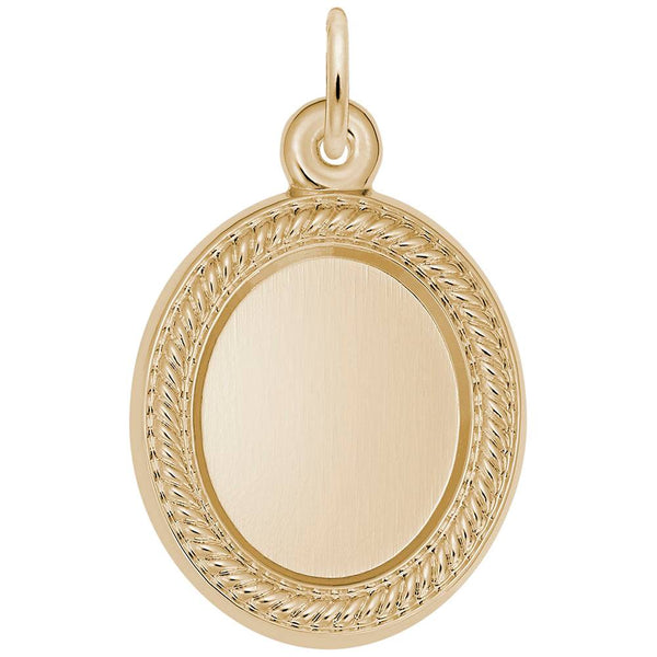 Rembrandt Charms, Oval Rope Frame Photo Art, Engravable