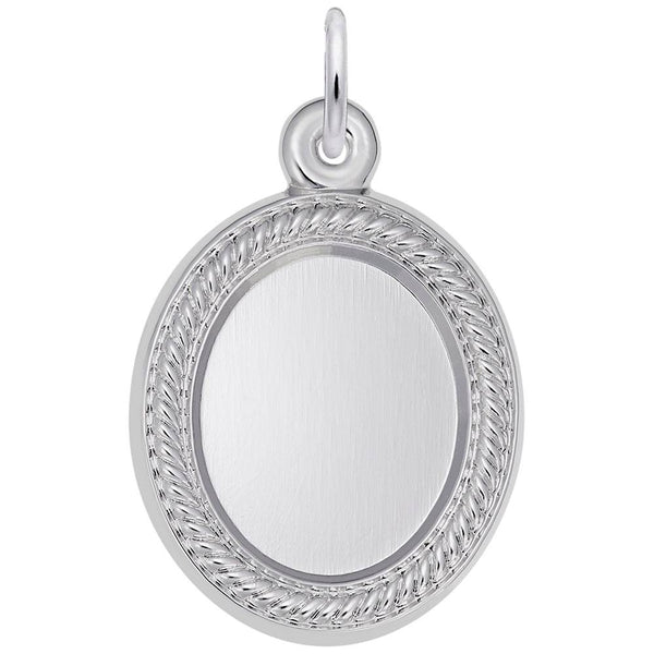 Rembrandt Charms, Oval Rope Frame Photo Art, Engravable