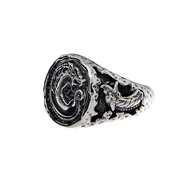 Celtic Dragon Rings, Silver or Bronze