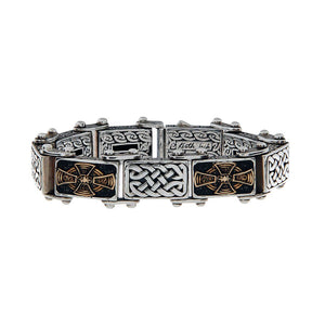 Celtic Cross Bracelets, Bronze & Silver or Silver