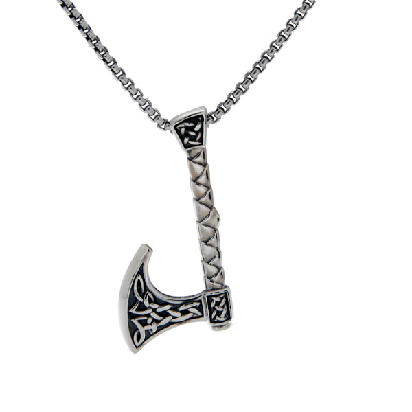 Viking Axe Necklace, Curved or Straight