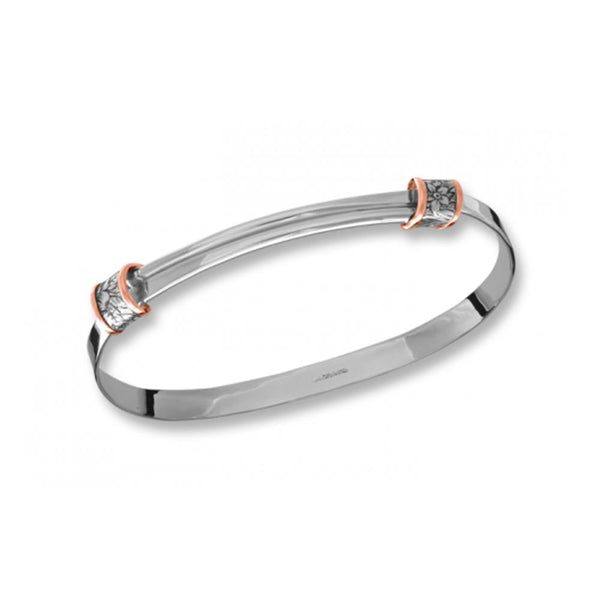 Ed Levin Jewelry-Bracelet-Floral Wrap, Silver & 14k Rose Gold Accent