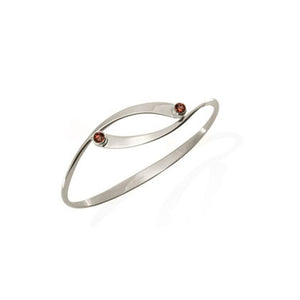Ed Levin Jewelry-Bracelet-Stonehinge Swing, Garnet, Sterling Silver