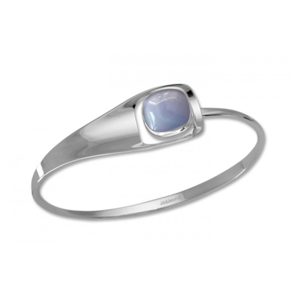 Ed Levin Jewelry-Bracelet-Billow Square, Blue Lace Agate, Sterling Silver