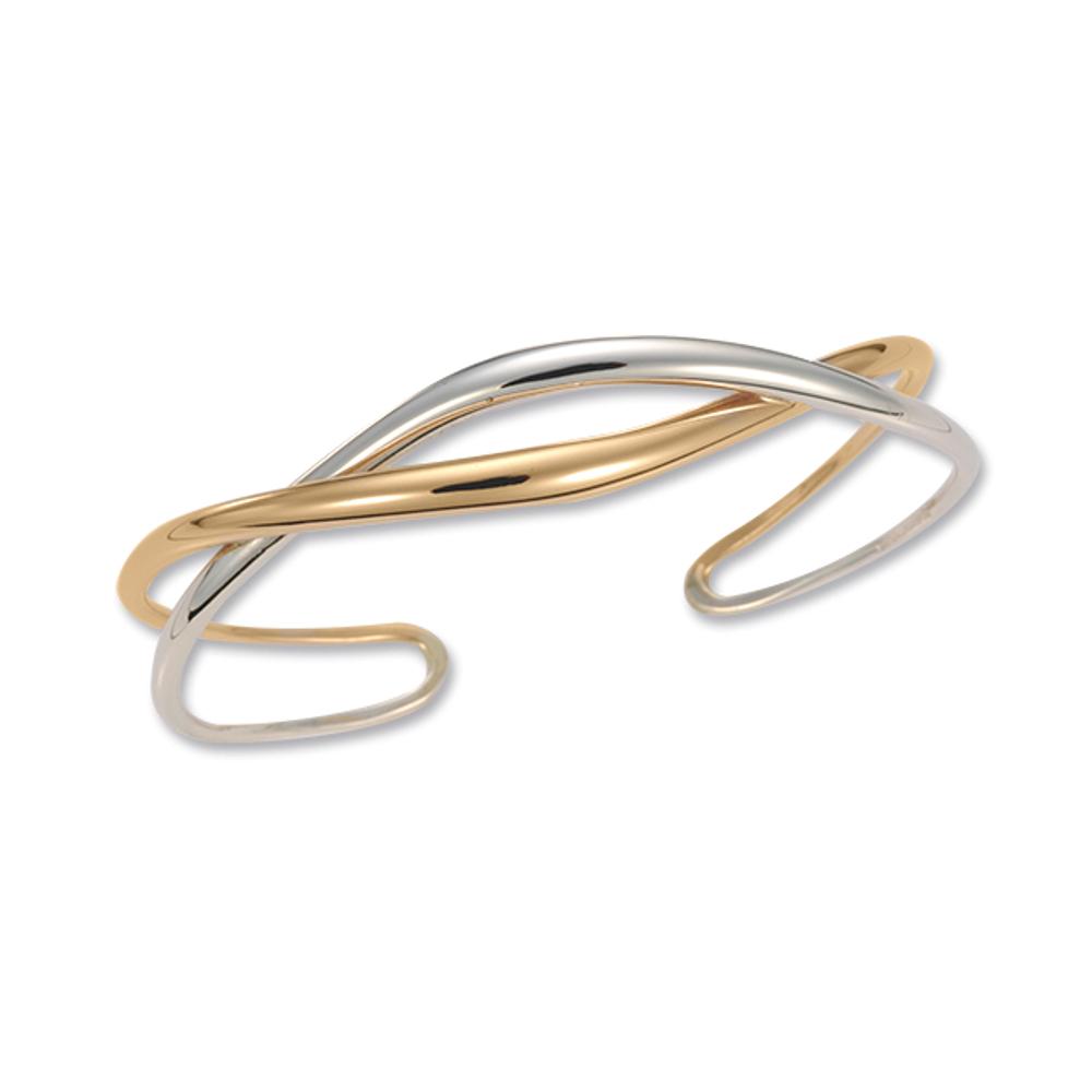 Ed Levin Jewelry-Bracelet-Tendril Cuff, Silver & 14k Laminate