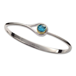 Ed Levin Jewelry-Bracelet-Desire, Blue Topaz, Sterling Silver & 14k Gold Accent