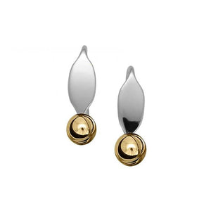 E.L. Designs by Ed Levin Studio - La Petite, Small, Sterling Silver and Gold Ball-Earring-teklaestelle