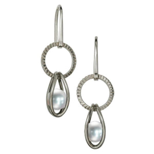 Ed Levin Jewelry-Earring-Sabrina, Pearl, Sterling Silver