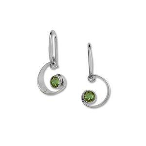 Ed Levin Jewelry-Earring-Ebb Tide, Emerald Topaz, Sterling Silver