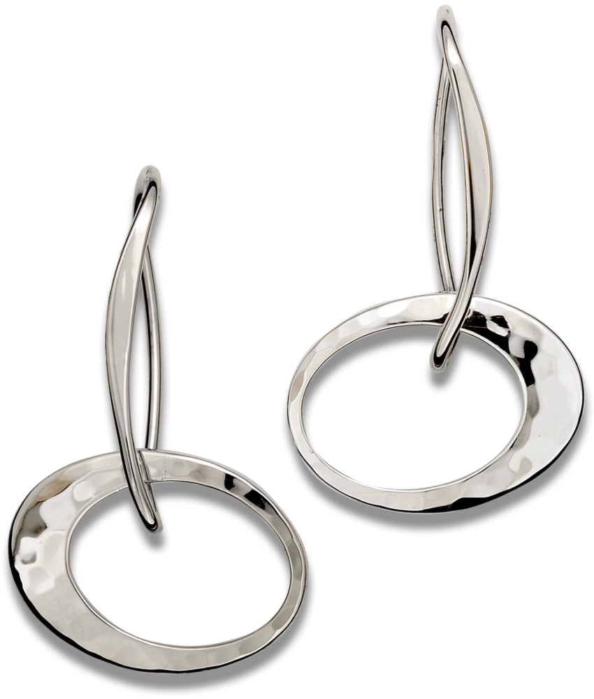 Ed Levin Jewelry-Earring-Petite Elliptical, Sterling Silver