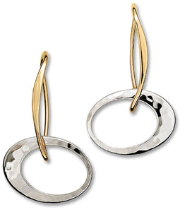 Petite Elliptical, Sterling Silver and 14k Gold
