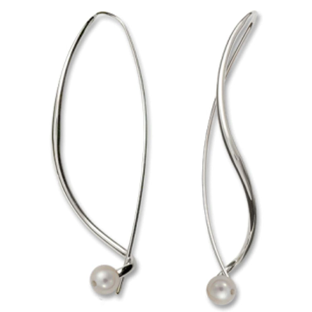 Ed Levin Jewelry-Earring-Dangle, Pearl, Sterling Silver